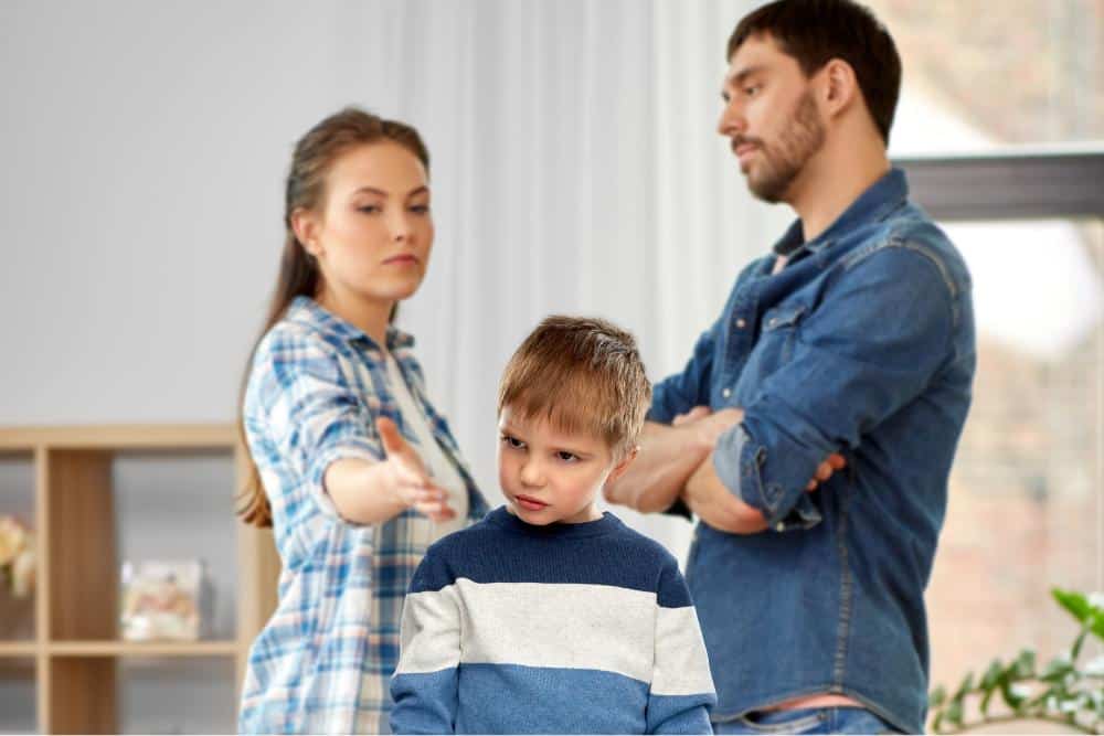 Parents discouraging a child