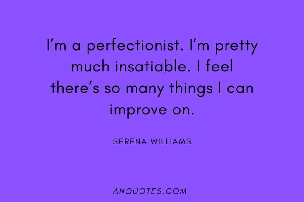Tennis quote by Serena Williams on a purple background