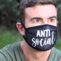 Man Wearing Antisocial Mask