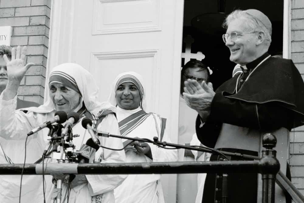Mother Teresa giving a speech