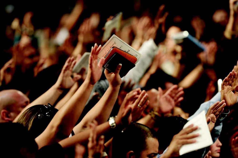 Worshippers praying