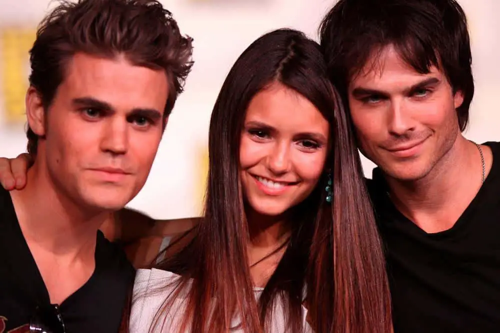 The Vampire Diaries actors: Elena Gilbert, Stefan Salvatore, and Damon Salvatore