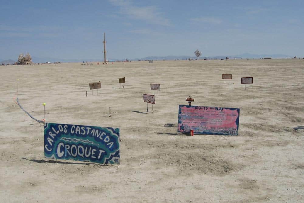 sign boards in the middle of a desert