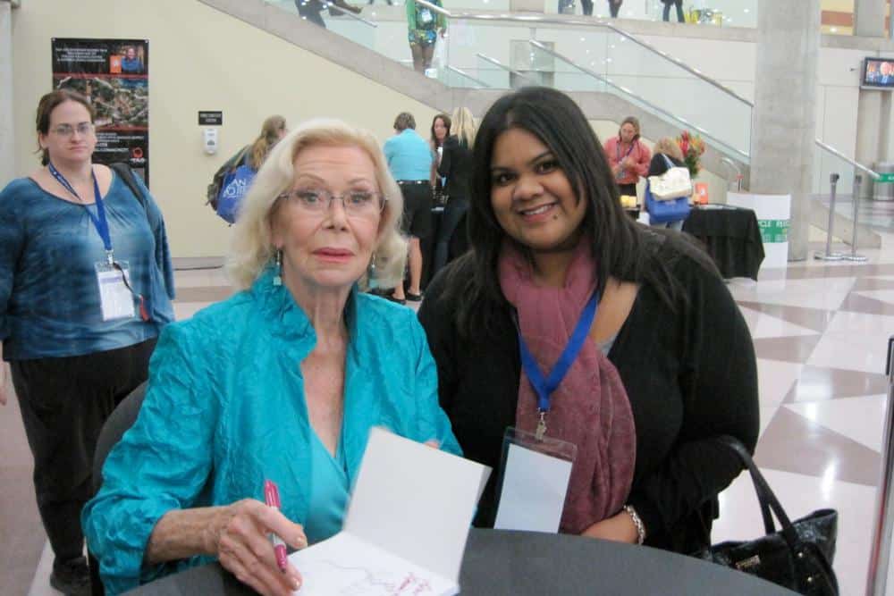 Louise Hay at a book signing
