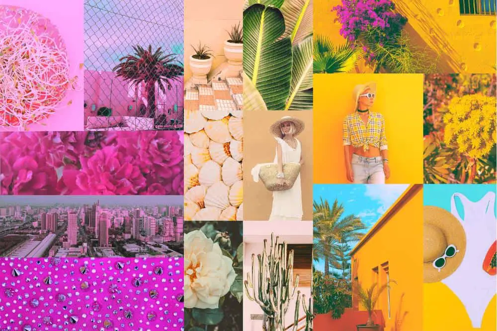 A colorful collage of aesthetical pictures