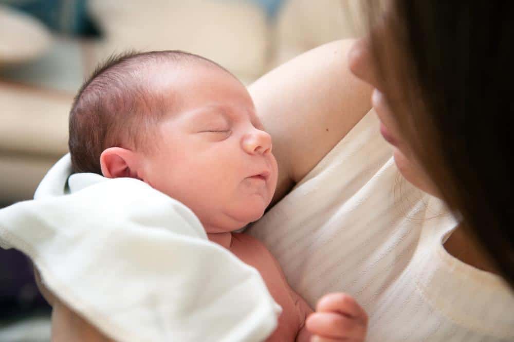 Woman with her baby