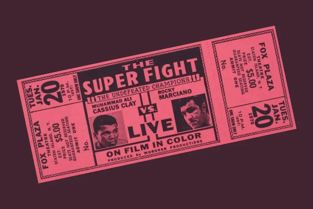 Rocky Marciano vs Muhammad Ali Ticket